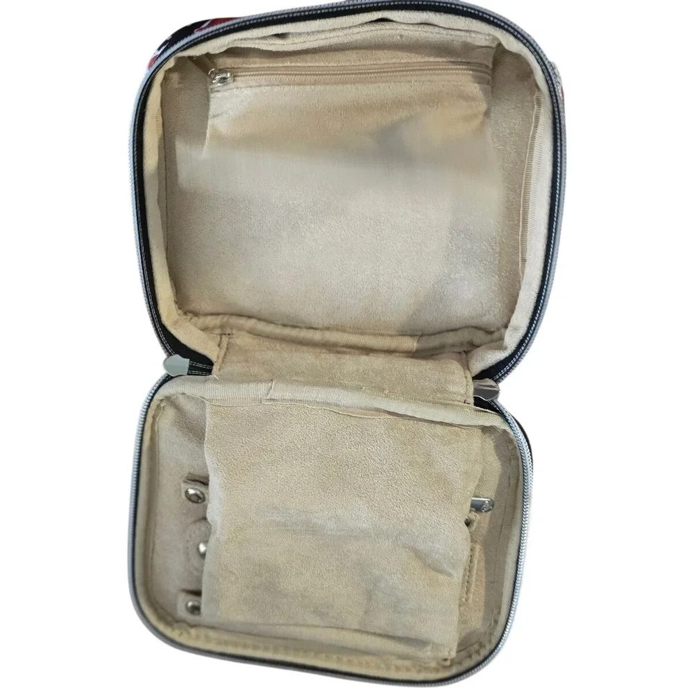 Brighton Love Heart Print Travel Jewelry Case Organizer Black Red White Zip